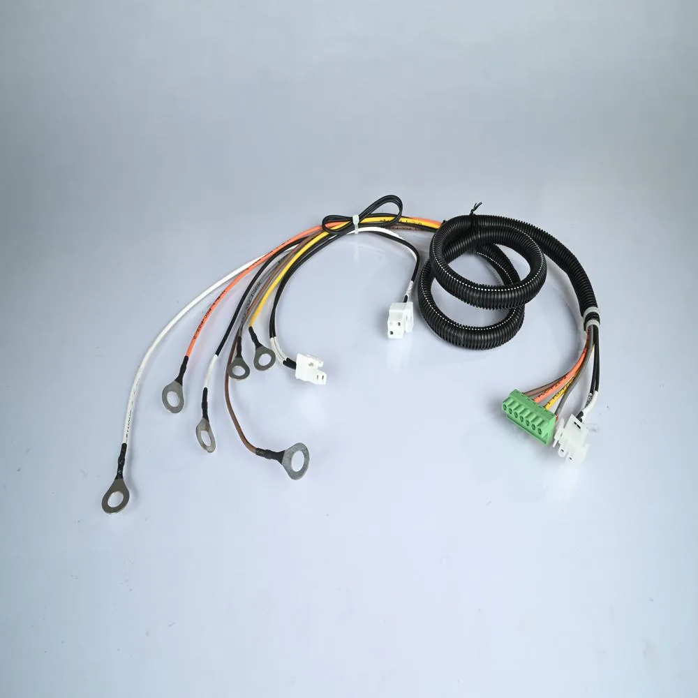 Custom wire harness assembly with connectors and ring terminals